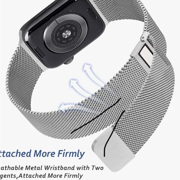 2 Smart Watch Straps Lot for 41mm 40mm 38mm Mesh Loop Magnetic Milanese Strap - Picture 3 of 4